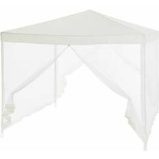 Projections Aucune Tonnelle De Jardin Avec 4 Moustiquaires 3 x 3 m Acier Et Polyester Blanc