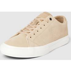 Beige - Herre Sko Tommy Hilfiger Suede Monogram Trainers CLAYED PEBBLE