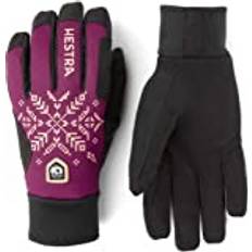 Dam - Ridsport Handskar Hestra Damen XC Primaloft 5-Finger-Handschuh – Bordeaux-Print –