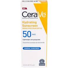 CeraVe No Comedogénico Protecciones Solares y Autobronceadores CeraVe Hydrating Face Sunscreen SPF 50 - 2.5 oz