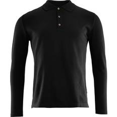 Herre - Merinoull - S Skjorter Aclima Men's LeisureWool Pique Shirt Long Sleeve, Jet Black