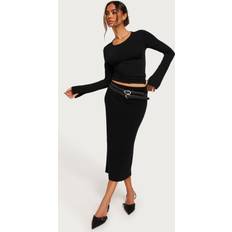 Vila Vicomfy A-Line Knit Skirt/Su Noos Midikjolar Black