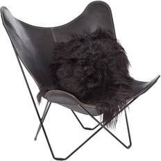 Natures Collection Islandsk langhåret Lammeskind 100-120cm Blacky Sort