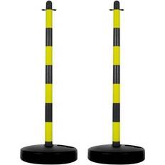 Plastique Boîtes aux lettres Perel Poteau En Plastique Pour Chaíne De Signalisation - Jaune/Noir - 2 pcs