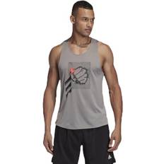 adidas Decode Tank Grey, Male, Tøj, Tops, Løb, Grå