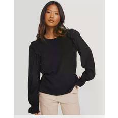 Vila Dame Bluser Vila Vifini O-Neck L/S Top/Su- Noos Black