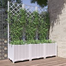 VidaXL Plast Plantekasser vidaXL Med Espalier 120x40x136 cm PP Hvid Plantekasse