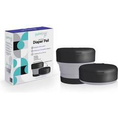 Black Diaper Pails PurePail Go Portable Diaper Black Black