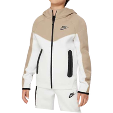 Khaki nike tech fleece NIKE Older Kid's Sportswear Tech Fleece Full-Zip Hoodie - Summit White/Khaki/Black/Black (FD3285-121)