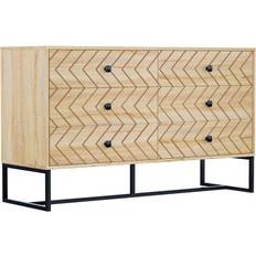 Furniture Homcom Sideboard Cabinet with Zigzag Design Chest of Drawer 120x71cm