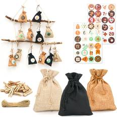 DuneDesign DIY Adventskalender zum Befüllen 24 Geschenk Säckchen Komplettes Bastelset