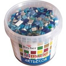 Perles Rayher Pierres mosaique 1 cm teintes bleues 1 kg