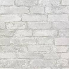 White brick wall Nuwallpaper Grey and White Brick (NU1653)