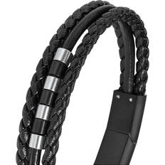 Barn - Läder Armband s.Oliver Armband Edelstahl Leder Jungen Kinder Armschmuck, 16,5 1,5 cm, Bicolor, Kommt in Schmuck Geschenk Box, 2018842