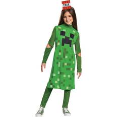 Disguise Minecraft Girls Classic Creeper Costume Black/Green/Red 4/6