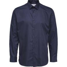 Selected Ethan Long Sleeve Slim Fit Shirt - Peacoat