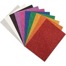 Crafts Creativity Street Wonderfoam glitter sheets, 8-1/4 x 11-7/10 inches, assorted colors, set of 10