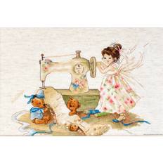LUCAS counted cross stitch kit "the fairy-needlewoman" 29x19,5cm, diy