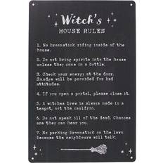 Something Different Homeware Witch's House Rules Metal Sign Wall Decor