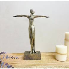 Inspire Home Decor Gold Standing Couple Statue Figurine