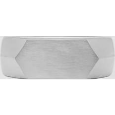 Fossil Men's All Stacked Up Stainless Steel Signet Ring - 8