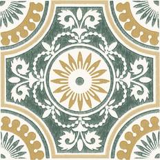 Tiles FloorPops 12in by 12in Yellow Ezra Vinyl Peel Stick Floor Tiles 10 Tiles 10 sqft