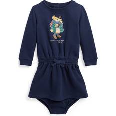 Polo Ralph Lauren Bear Fleece Dress & Bloomer Refined Navy 18M