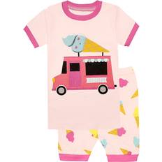 Nightwear Elowel Girls Ice Cream Piece Pajama Set 100% Cotton