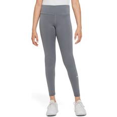 Nike Big Kid's Dri-FIT One Leggings - Smoke Grey/White (DQ8836-084)