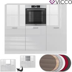 Mini Cuisines VICCO Bloc cuisine R-Line, Anthracite brillant/blanc, 180 cm sans plan de travail