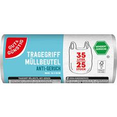 Müllentsorgung GUT&GÜNSTIG Müllbeutel ANTI-GERUCH 35,0 l transparent, 25 St.