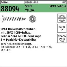 Skrue 4.0 x 35 Spax Senkkopf 4.0x 35 Vollgewinde Pozidriv