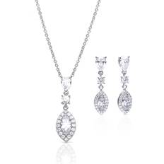 Palladium Earrings Diamonfire Silver Zirconia Pave Marquise Drop Earrings