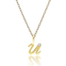Gula Berlocker & Hängen Gemondo Alphabet Letter Diamond pendant in 9ct Yellow Gold