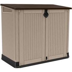Keter Store It Out Midi Wheelie Bin Box Beige Brown