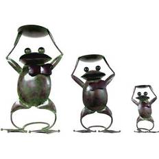 D-Art Collection Large, Small Antique Iron Frog Candle Holder