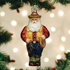 Christmas Decorations Old World Christmas Western Santa Hanging Figurine Christmas Tree Ornament