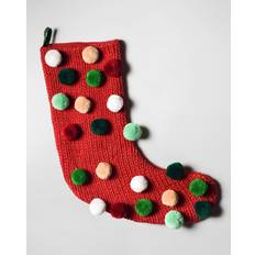 Cotton Decorations Colors In The Village Pom Pom Stocking