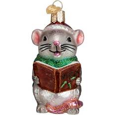 Old World Christmas Newer Caroling Mouse-Gray Christmas Tree Ornament