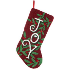 Red Stockings GlitzHome 20" L Hooked Joy Stocking