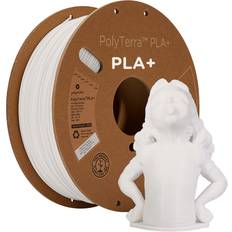 Polymaker 3D Printer PLA Filament 1.75mm PLA Plus White Filament 1kg Satin PLA Filament 1.75 Cardboard Spool PolyTerra Tough PLA 3D Printer Filament White PLA Roll