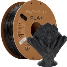 Polymaker 3D Printer PLA Filament 1.75mm PLA Plus Black Filament 1kg Satin PLA Filament 1.75 Cardboard Spool PolyTerra Tough PLA 3D Printer Filament Black PLA Roll