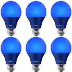 Light Bulbs Luxrite 60-Watt Equivalent A19 LED Light Bulb Blue Light Party Bulb 6-Pack