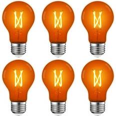 Colored outdoor light bulbs Luxrite a19 edison led orange light bulb 4.5w=60w ul e26 indoor outdoor 6 pack