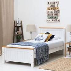 CrazyPriceBeds Rostherne White Oak Wooden Farmhouse Frame