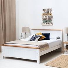 CrazyPriceBeds Rostherne White Oak Wooden Farmhouse Frame