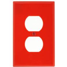 Leviton PJ8-R Wallplate 1-Gang Duplex Midway Size Nylon Red