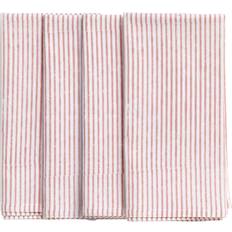 Chamois Hemtextil Chamois Stripe Randig Tygservett Rosa (50x50cm)