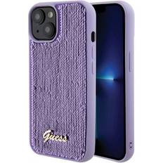 Guess iPhone 15 Mobilskal Sequin Script Metal Lila