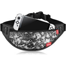 Switch Travel Bag for Nintendo Switch Switch OLED Switch Lite White Grey Digital Camo Fanny Pack Around The Waist Bag Carrying Hip Pouch